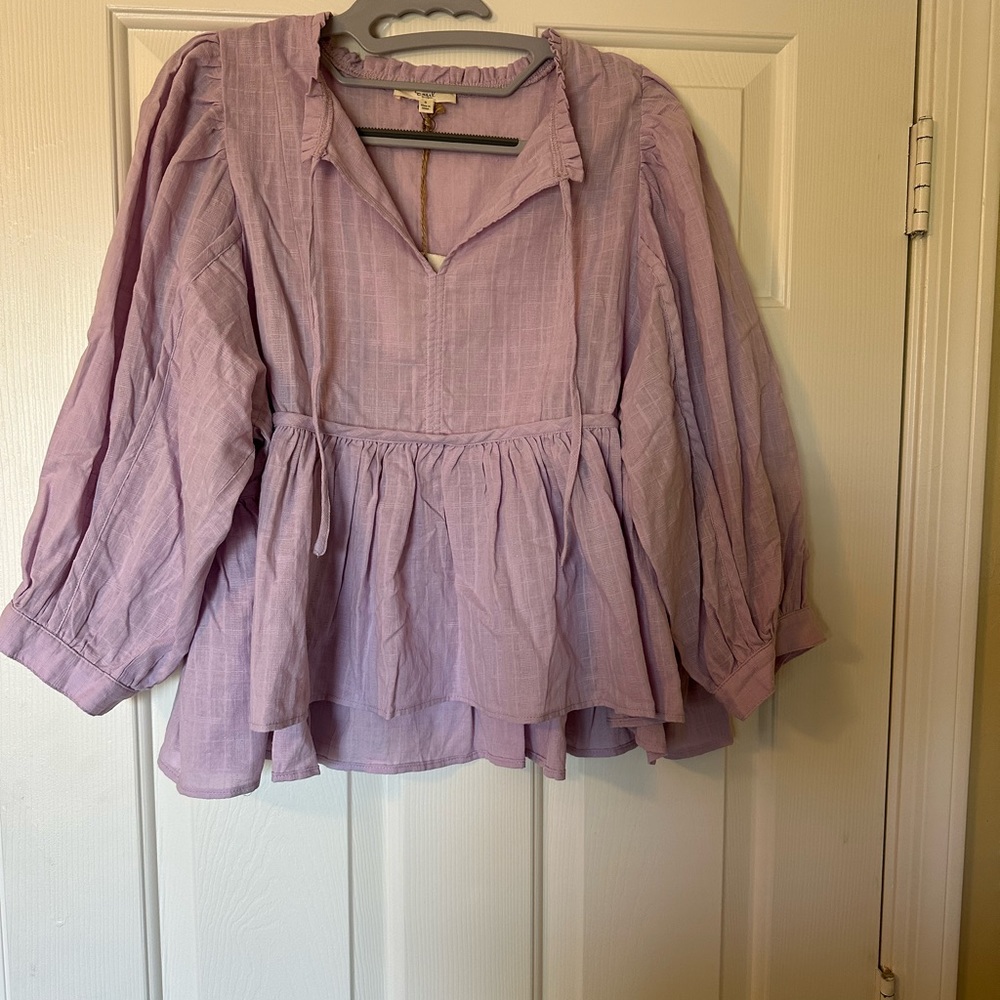 Easel Textured Voile Babydoll Top Sz. Small